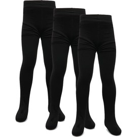 A2Z 4 Kids Girls Fleece Lined Thermal Tights Pack Of 3 Cosy Winter - Thermal Tights Black 3 Pack 11-12