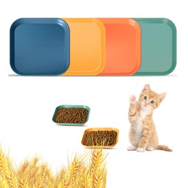 HMDZMR Cat Bowls 6 inch Cat Food Bowl, 4Pcs Whisker Fatigue Free Cat Bowls, Unbreakable Wheat Straw Cat Dishes, Shallow Cat Bowls for Indoor Cats