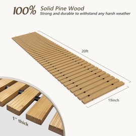 APRILSOUL 20FT Wooden Garden Pathway, Outdoor Roll Out Walkway Path for Patio,Lawn,Backyard,Beach,Wedding