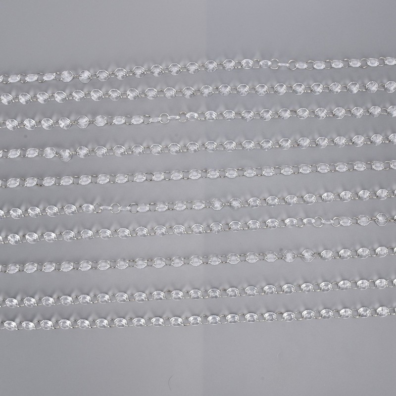 14mm Octagonal Bead String Acrylic Crystal Pearl Chains for Birthday