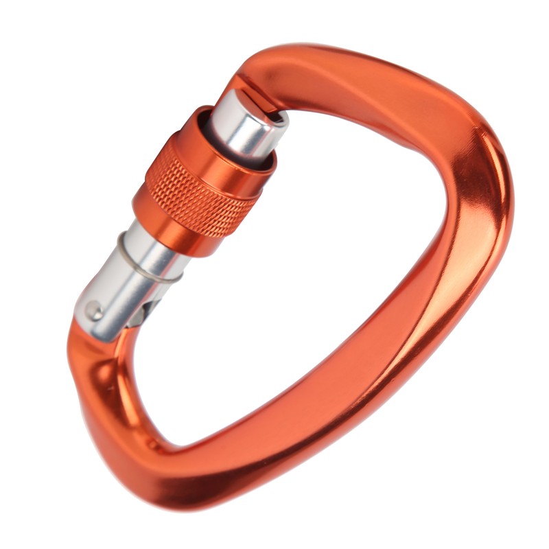 Mountaineering D Locking Carabiner Clips Alloy Heavy Duty Carabiner for