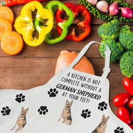 German Shepherd Apron With Pockets German Shepherd Lover Gifts Dog Owner Gifts Adjustable Cooking Apron For Animal Dog Lovers (German Shepherd Apron CA)