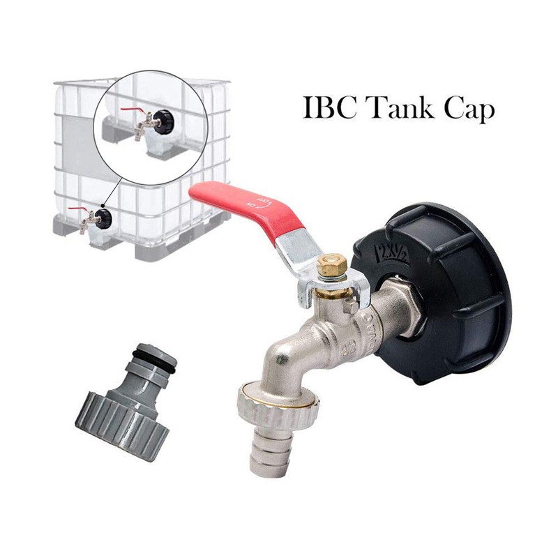 IBC Drain Tank Adapter for Brass Garden Tap with 12.7