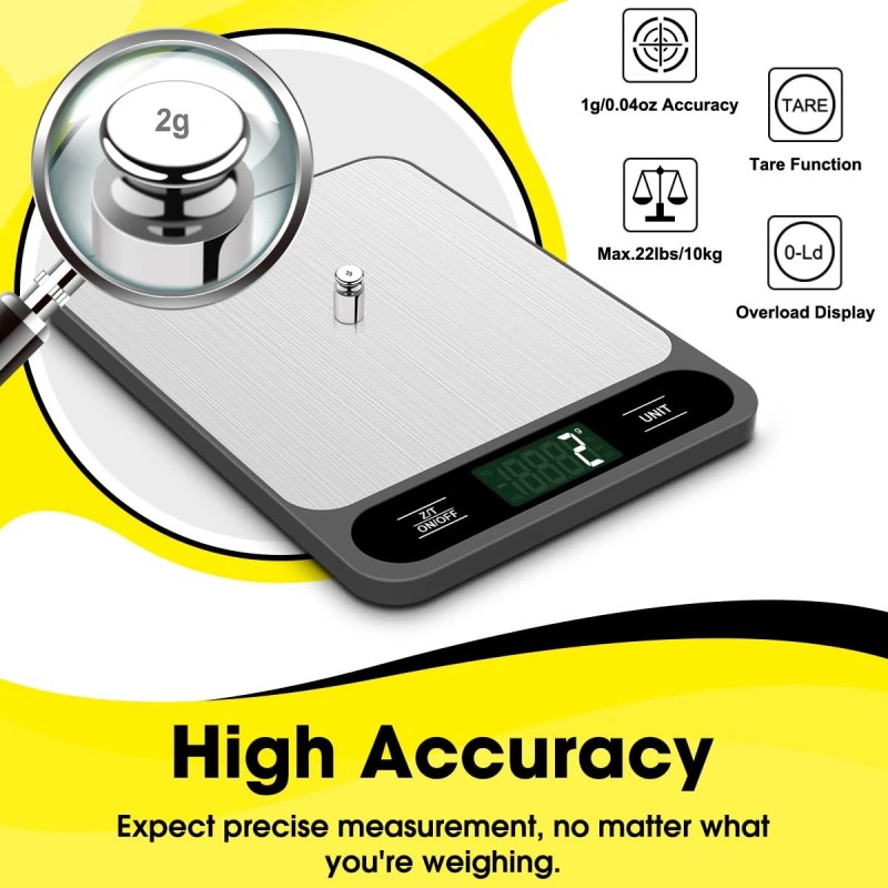 Mik-Nana Food Scale, 10kg/22lb Digital Kitchen Scale Weight Grams and