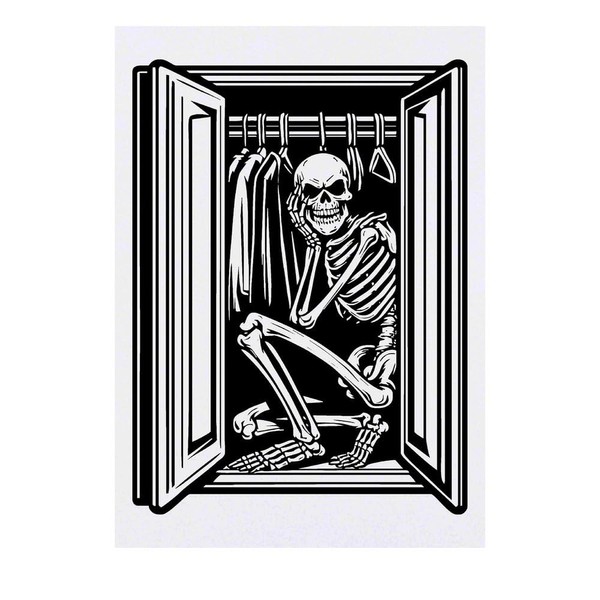 'Skeleton In The Closet' Temporary Tattoo - Water Resistant, Skin-Safe,