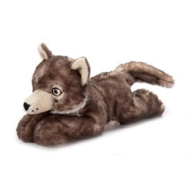The Petting Zoo Timber Wolf Stuffed Animal Plushie, Gifts for Kids, Earth Keeperz Wildlife Animals, Zoologee Brown Timber Wolf Plush Toy, 10 inches