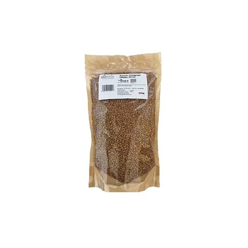 Organic Fenugreek (Methi) Seeds Whole 500g. Certified to EU Organic