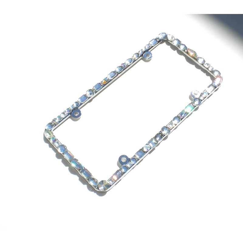 Chunky Mix AB Clear Crystal Rhinestone License Plate Frame (4