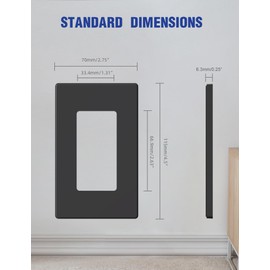AIDA Screwless Decorator Wall Plates, Standard Size 1-Gang, Black Outlet Cover Plate, for Decor Switch, Dimmer, GFCI, USB Receptacle, Matte Finish, UL Listed(4 Pack)