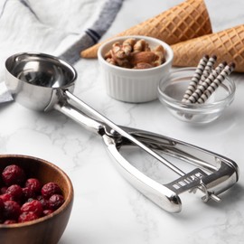 Endoshoji TKG Ice Cream Scoop #6 φ78×240mm (Diameter×Length) Capacity 130 cc Rust-resistant stainless steel for hygiene Potato salad and miso scooping convenient for commercial use FDT1201