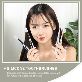 Healifty 4Pcs Silicone Toothbrushes Bristles Toothbrush Soft Toothbrush for Sensitive Teeth Manual Toothbrush for Adults Teenagers