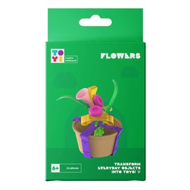 Toyi Flowers Mini Building Kit - 14pcs Flower Craft Set, Build Your Own Toys & Decorations, Junk Modelling For Kids, DIY Construction Toolkit, Arts & Crafts Sets, Unique Children’s Gifts, Age 4+ Years