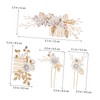 VICASKY 1set Flower Hair Combs and Rhinestone Hairpins Set U-shaped