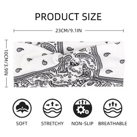 Haarband Damen Boho Criss Cross Stirnband Damen Stirnbänder Elastische Haarbänder Rutschfest Turban Vintage Gedruckt Stilvolle Sport Geknotetes Haarband Haaraccessoires 4 Stück