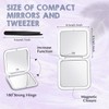 Geetery Travel Compact Magnifying Mirror with Tweezers, 1X/15X Magnification 3.35''