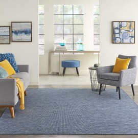 Nourison Positano Flat-Weave Indoor/Outdoor Navy Blue 4' x 6' Area Rug , 4' x 6'