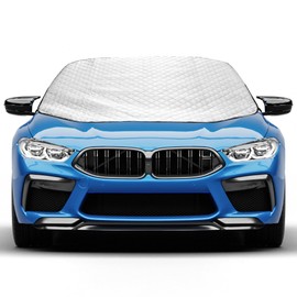 ASAB Magnetic Car Windscreen Cover with 3 Hidden Magnets Universal Anti Frost Windshield Protector Ice Snow and Bird Poo Protection Car Windshield Snow Cooling Cover for SUV Van (183 x 116cm)
