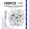 AIRSEE Sanding Bands for Electric Nail Drill 100 Piece Set