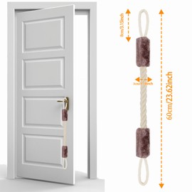 LANZLC Door Cord Clamp Protection Set of 5 Door Rope Latch Door Stopper Ropes Clamping Protection for Doors Door Cord Brown Door Cords Door Handle Protection 60 cm for Protection of Fingers and Pets,