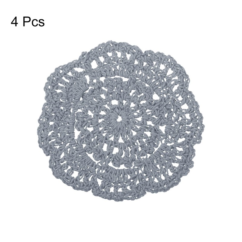 sourcing map Crochet Doilies, 4Pcs 4" - Cotton Woven Fabric