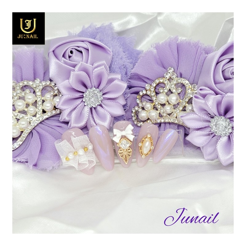 Wedding dress handmade nail tips✨ - Long Round Square /