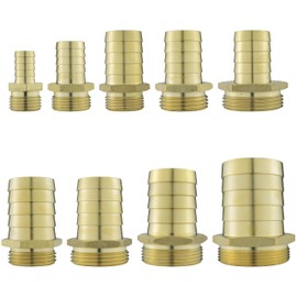 Solid Brass Pipe hosetails to Male bsp Thread for Pumps,Filters Water Features and Fountains (3/4" bspm - 25mm Barb) 3/4" bsp = 26mm Across The Thread