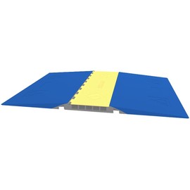 Electriduct Wheelchair Ramp for Cord Cover Cable Protector Smooth Transition - 2" Profile - Anti Slip Rubber - Blue (Pair/Pack of 2)