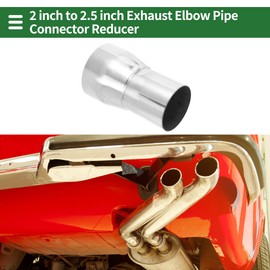 X AUTOHAUX Mandrel Exhaust Pipe Adapter Concentric Reducer Car Exhaust Pipe Tubing Piping Adapter 2" OD to 2.5" OD 4" Length 201 Stainless Steel Silver Tone