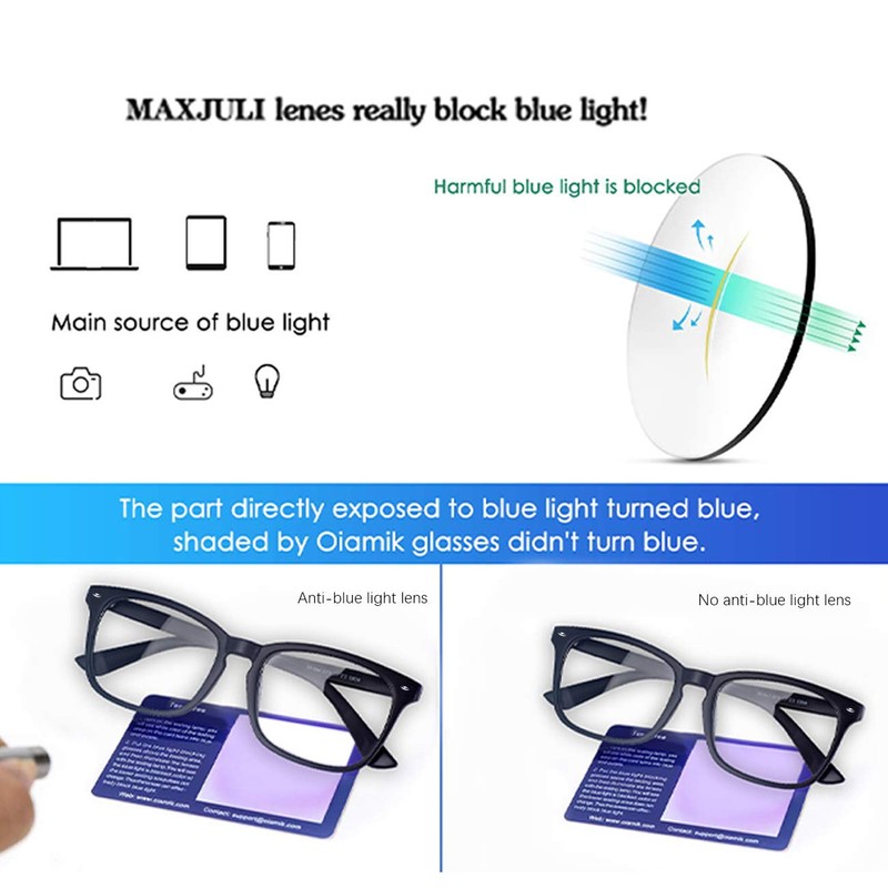 MAXJULI Blue Light Blocking Glasses,Computer Reading/Gaming/TV/Phones Glasses for Women Men