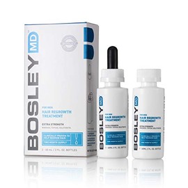 Tratamiento para el Crecimiento del Cabello de Bosley, Fuerza Extra para Hombres, Dos Meses de Suministro, 2 Botellas de 2 oz
