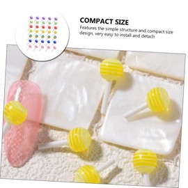 Healvian 50pcs Lollipop Shaped Nail Charms Resin Candy Nail Decors for Girls DIY Manicure Accessories Ornaments for Creative