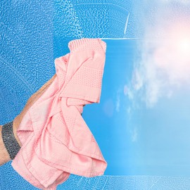 Kemes Streak-free cleaning cloths, window microfibre cloths, only with water, microfibre cloths without cleaning agents, window cloths, glass cloths, cleaning cloths, streak-free, without streaks