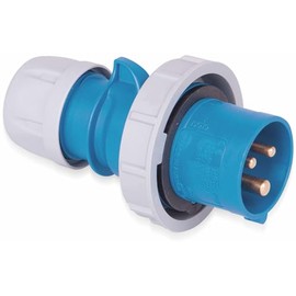 16amp IP67 Rated 240v 2P+E Ceeform Cable Mount Blue Male Plug. 3 Pole. PCE (0132-6)