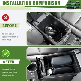 Qyebbk 2PCS Center Console Organizer for 2010-2024 Toyota 4Runner Insert Armrest Box and Hanging Storage Tray for 4 Runner Interior Accessories(2PCS Center Console Armrest Box/Fit 10-24)