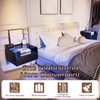 Black Floating Nightstand Set of 2 with Charging Station, 18.9"
