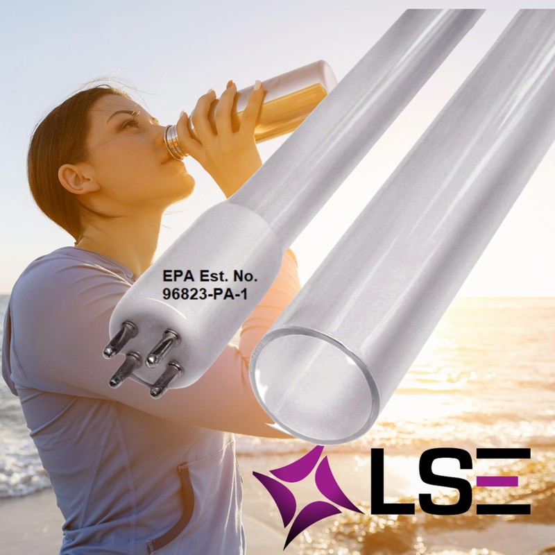 LSE Lighting Combo UV Bulb and Quartz Sleeve Compatible with