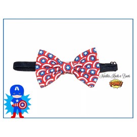 Handmade Captain America Superhero Bow Tie Adjustable Strap, Patriotic, Avengers, Comics
