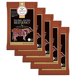 Aufschnitt Sweet Chipotle Beef Jerky | Certified Glatt Kosher | Gluten Free, No Nitrites (5 Pack)