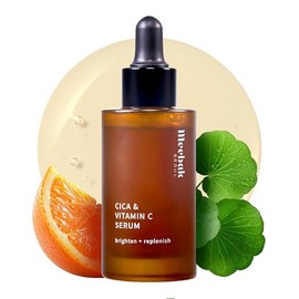 Meebak Suero de cica y vitamina C | Suero iluminador para manchas oscuras y tono de piel desigual | Suero coreano de vitamina C con centella asiática, pantenol, niacinamida | Cuidado de la piel coreano