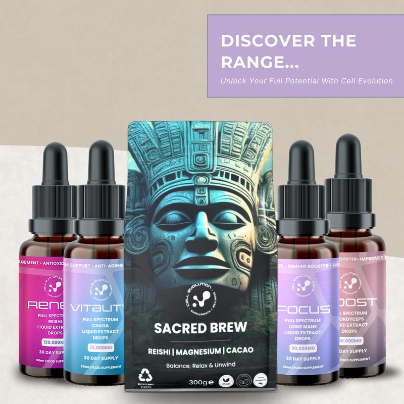 Cell Evolution Lions Mane Full Spectrum Liquid Mushroom Drops Supplement,