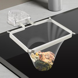 Triangle Corner Strong Suction Cup Drainer Net Holder Floating Garbage Disposal Clean Triangle Corner, Foldable, Space Saving, No Triangle Corners, Disposable Draining Nets Included, 50 Pcs Food Waste