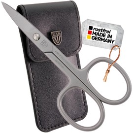 Drei Schwerter Curved Nail Scissors, Sharp Blade for Precise Nail Cutting, Rustproof Brand Quality Made In Germany, Contents: Black Faux Leather Case