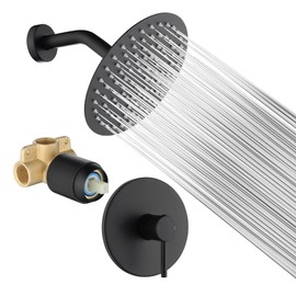 Shower Faucet Set Bathroom 8 Inch Rainfall Shower Head and Handle Set Stainless Steel Single Function Shower Trim Kit with Rough-in Valve