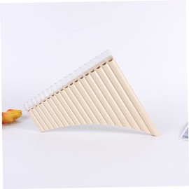OFFSCH 1Set Portable Pan Flute Beige for Beginners Panpipe Musical Instrument with and Practice