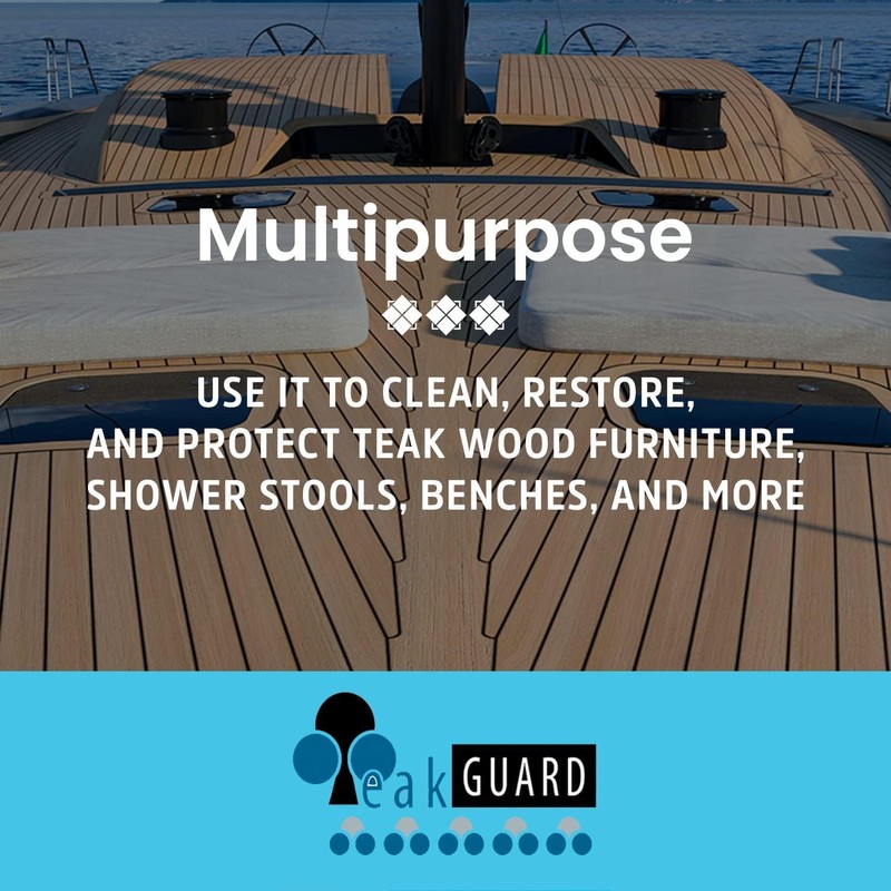 TeakGuard Finish, Premium Teak Cleaner and Brightener, Water-Based, Oil-Free Wood