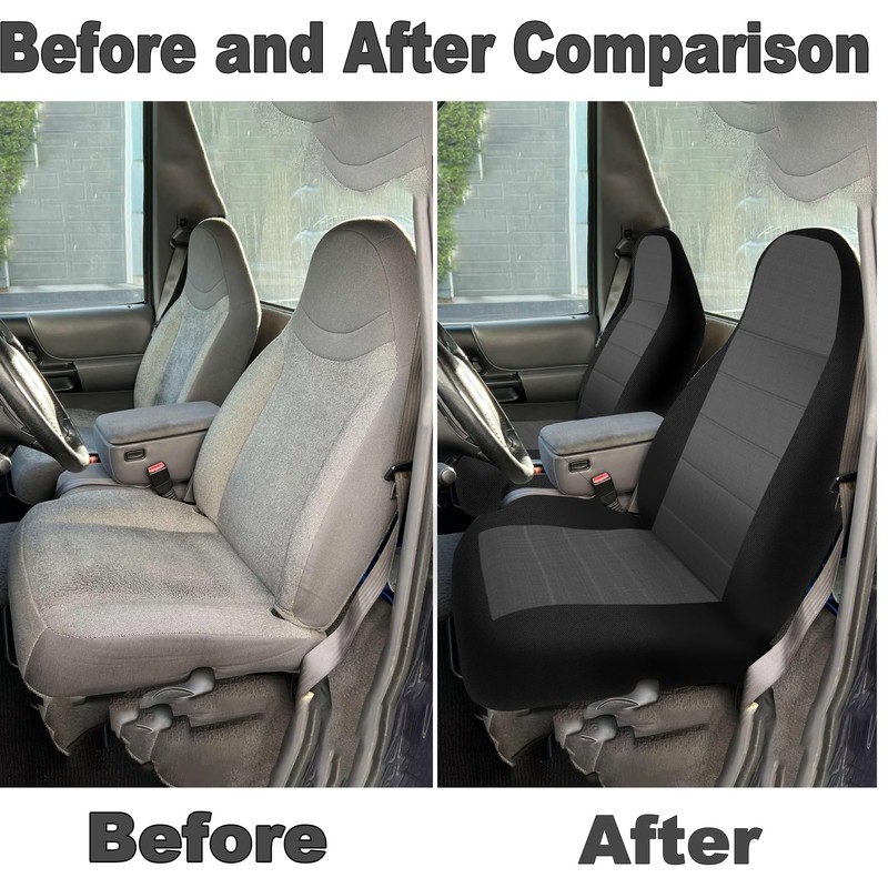 runfider 2Pcs 60/40 Cloth High Back Bench Seat Cover Fit
