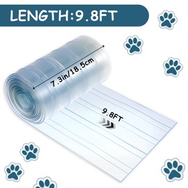 Lemecima Dog Door Replacement Flaps - Safe Plastic Vinyl Strip for DIY Doghouse Entry Door or Cat Door, Transparent Dog House Door Flap, Easy to Cut & Install(7.3 in x 9.8 ft)