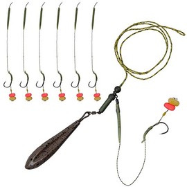 JSHANMEI Carp Fishing Rigs Hair Rigs Kit Carp Swivels Hooks Sinkers Carp Fishing Tackle Accessories Carp Rigs Leader Line Set (Type A, 1 Pack)