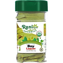 Rani Organic Bay Leaves (Tej Patta) Whole Spice Hand Selected Extra Large 0.4oz (12g) PET Jar ~ All Natural | Gluten Friendly | NON-GMO | Vegan | Indian Origin | USDA Certified Organic