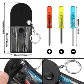 Jutom 20 Set Mini Screwdriver Keychain Set Bulk Includes 3 Mini Screwdrivers in a Portable Pouch with Snap with Hook Bulk Adult Men Employee Coworkers Gifts for Birthday Tool Party Favors Prize